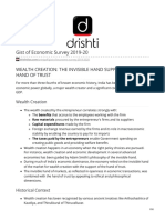 Gist of Economic Survey 2019-20: Wealth Creation: The Invisible Hand Supported by The Hand of Trust