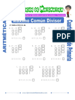 Ejercicios de Maximo Comun Divisor para Cuarto de Primaria