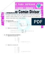 Ejercicios de Maximo Comun Divisor Para Quinto de Primaria