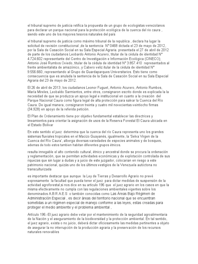 Sentencia Del Tribunal Supremo de Justicia, en Su Sala Constitucional