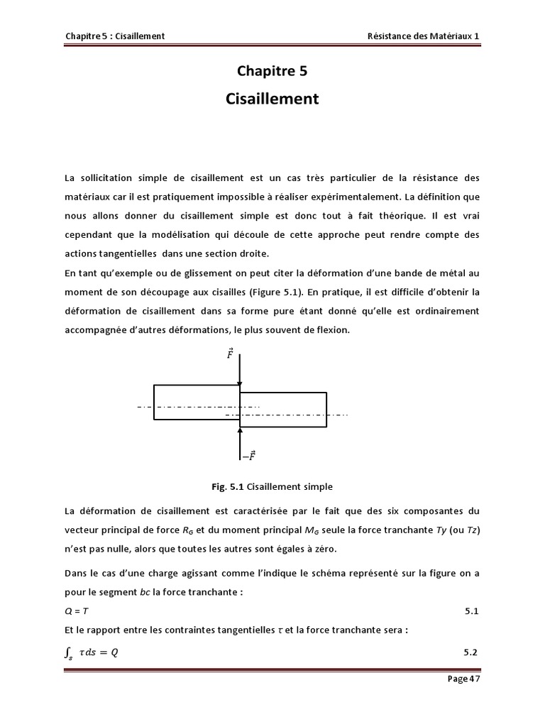 Chapitre 5 CISAILLEMENT, PDF