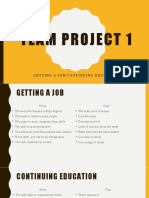 Team Project 1: Getting A Job/Continuing Education