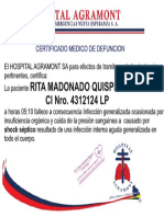 Certificado Medico de Defuncion Rita Maldonado