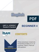 Unit 4 Lesson 7 Beginner 4 Workbook