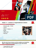 Week 11 - Lecture 2 - Organisational Culture