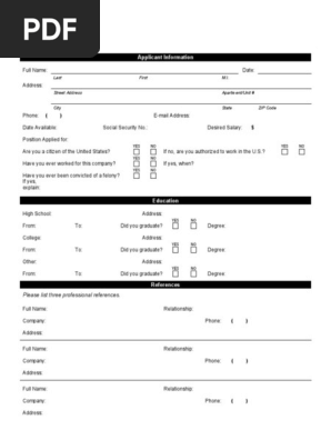 Employment Application