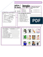 Re-Arrange The Sentence.: 1. Write The Verb To Be and Change To Short Form