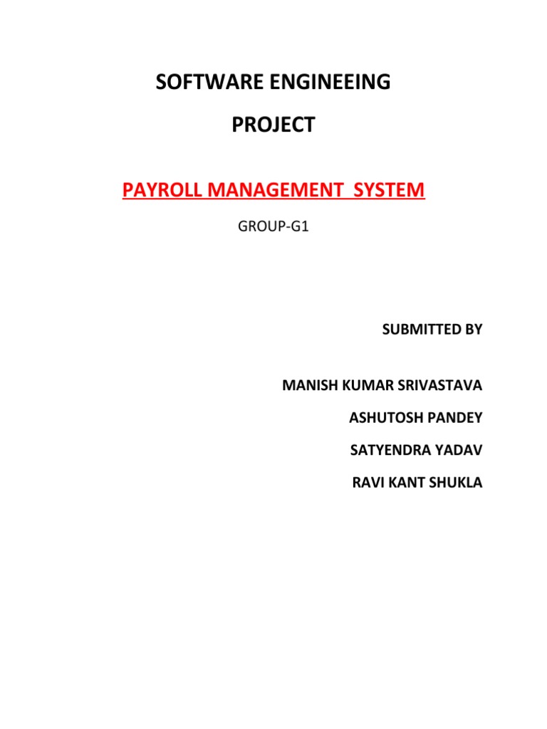 Software Engineeing Project: Payroll Management System | PDF | Software ...