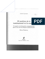 Fernandez, L El Análisis de Lo Institucional en La Escuela CAP3