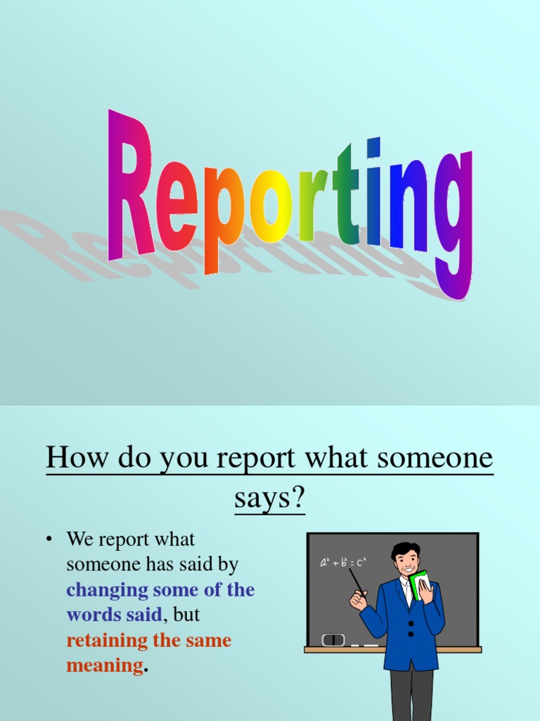 Reported Speech | PDF | Self-Improvement