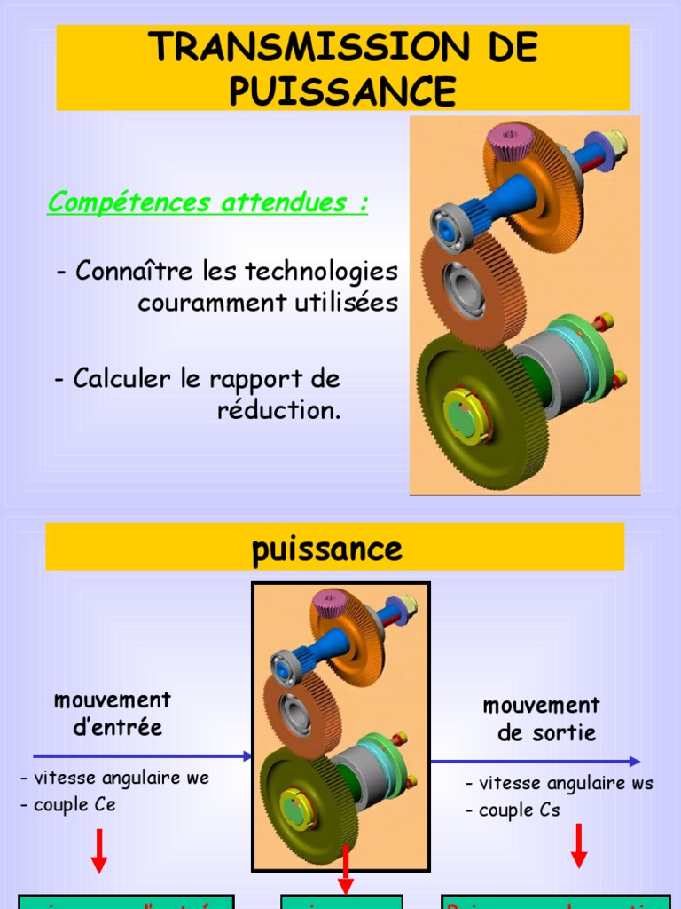 Calcul du Rapport de Réduction en Transmission PDF Courroie Biens — free download
