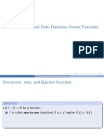 7.2 One-to-One and Onto Functions Inverse Functions