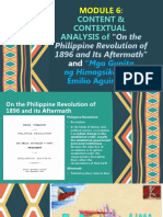 Content & Contextual Analysis Of: Philippine Revolution of 1896 and Its Aftermath"