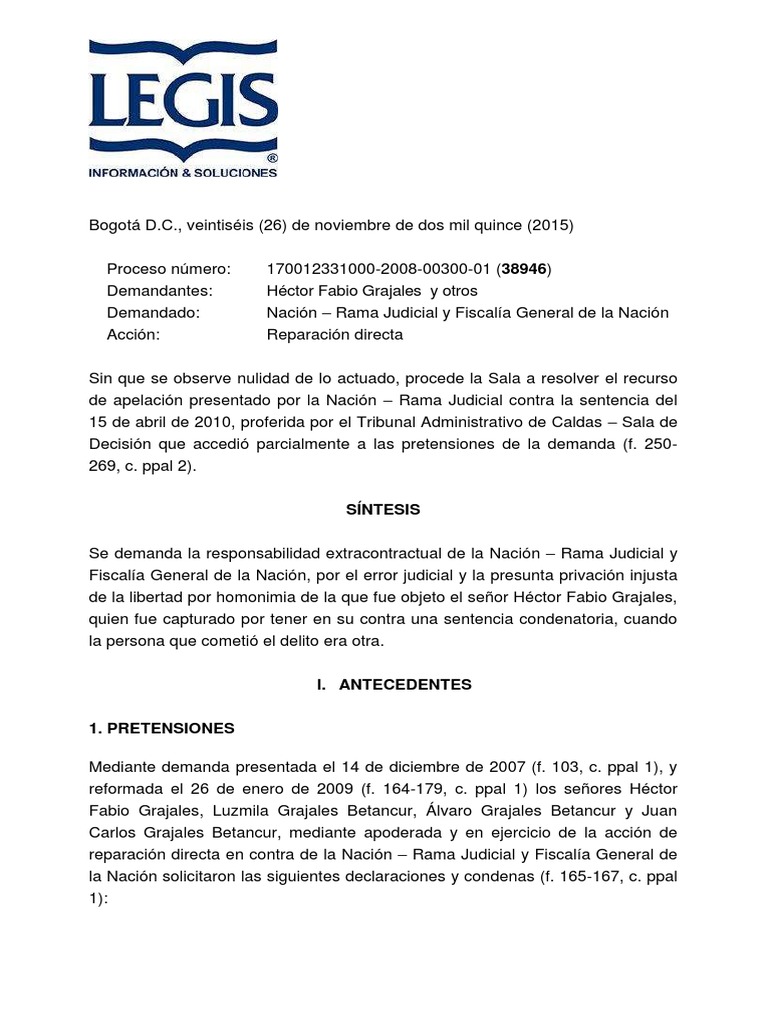 Aclaran Si Privación Injusta de La Libertad Por Homonimia Constituye Un ...