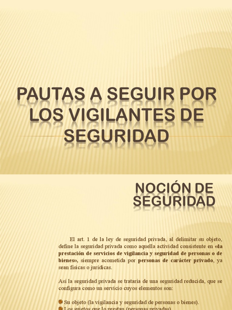 Organización y funciones de seguridad privada | PDF | Valores | Guardia ...