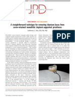 A Straightforward Technique For Removing Titanium Bases From Screw-Retained Monolithic Implant-Supported Prostheses