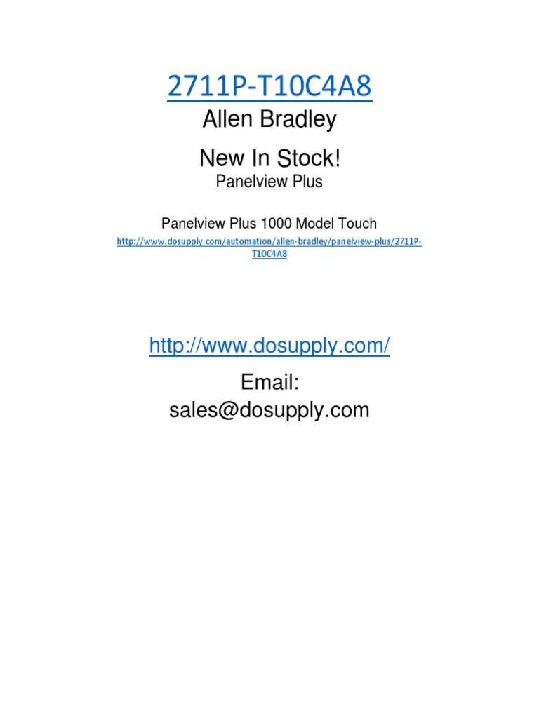2711P-T10C4A8: Allen Bradley New in Stock! | PDF | Business | Computers