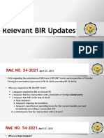 Relevant BIR Updates