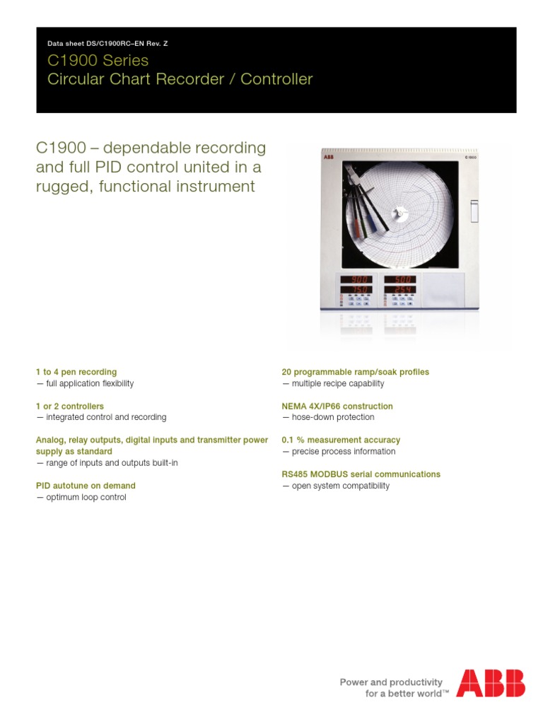 Circular Chart Recorder / Controller C1900 Series PDF Power Supply