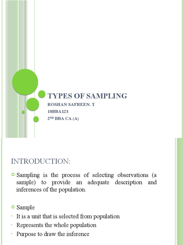Types of Sampling PDF Sampling (Statistics) Statistics