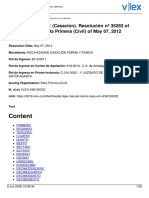 SILENCIO CIRCUNSTANCIADO Causa No 8512:2011 (Casación) - Resolución No 35283 of Corte Suprema, Sala Primera (Civil) of May 07, 2012