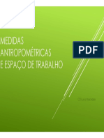 Medidas antropométricas para projeto de espaços