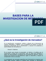 Bases para La Investigación de Mercados