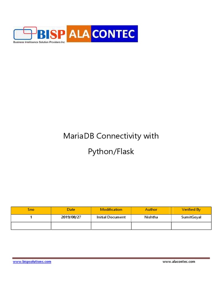 Python Flask & MariaDB Integration Guide | PDF | My Sql | Web Application