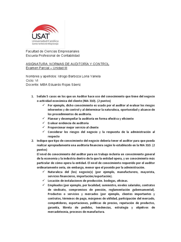 Normas de Auditoría y Control en Contabilidad | PDF | Auditoría | Contralor