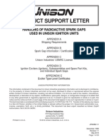 Product Support Letter: Handling of Radioactive Spark Gaps Used in Unison Ignition Units