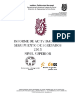 Informe de Actividades de Seguimiento de Egresados 2015 Nivel Superior
