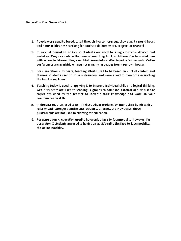 Gen X Vs Gen Z Presentation PDF