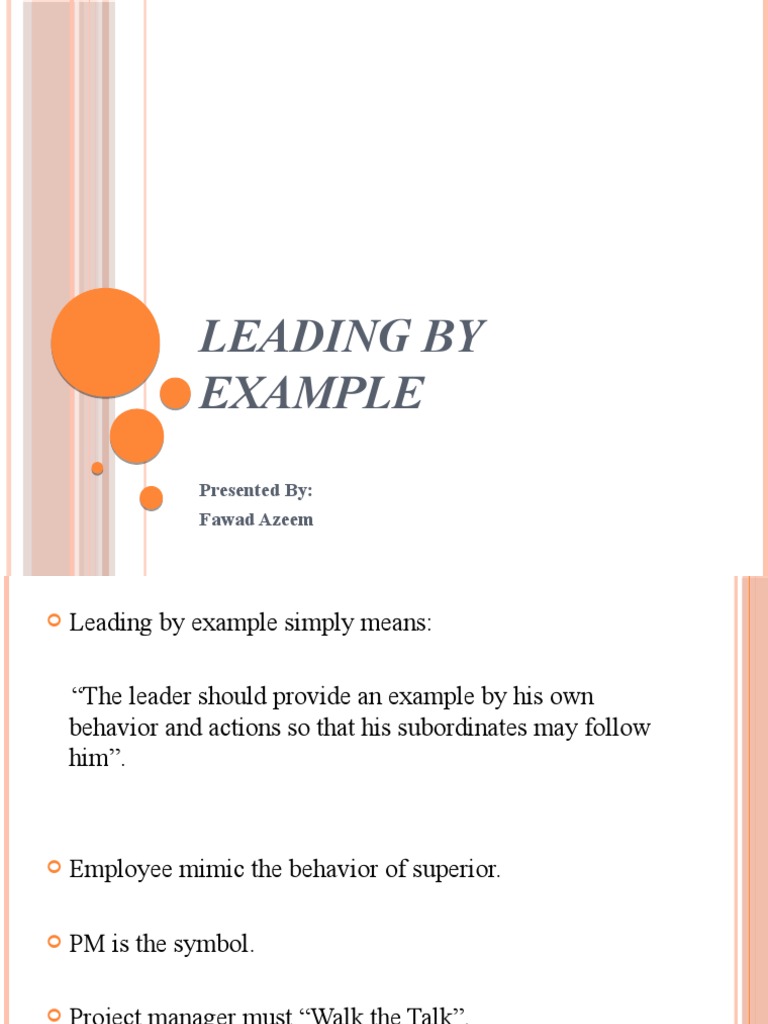 Leading by Example in Project Management | PDF