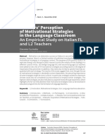 Teachers' Perception of Motivational Strategies in The Language Classroom An Empirical Study On Italian FL and L2 Teachers