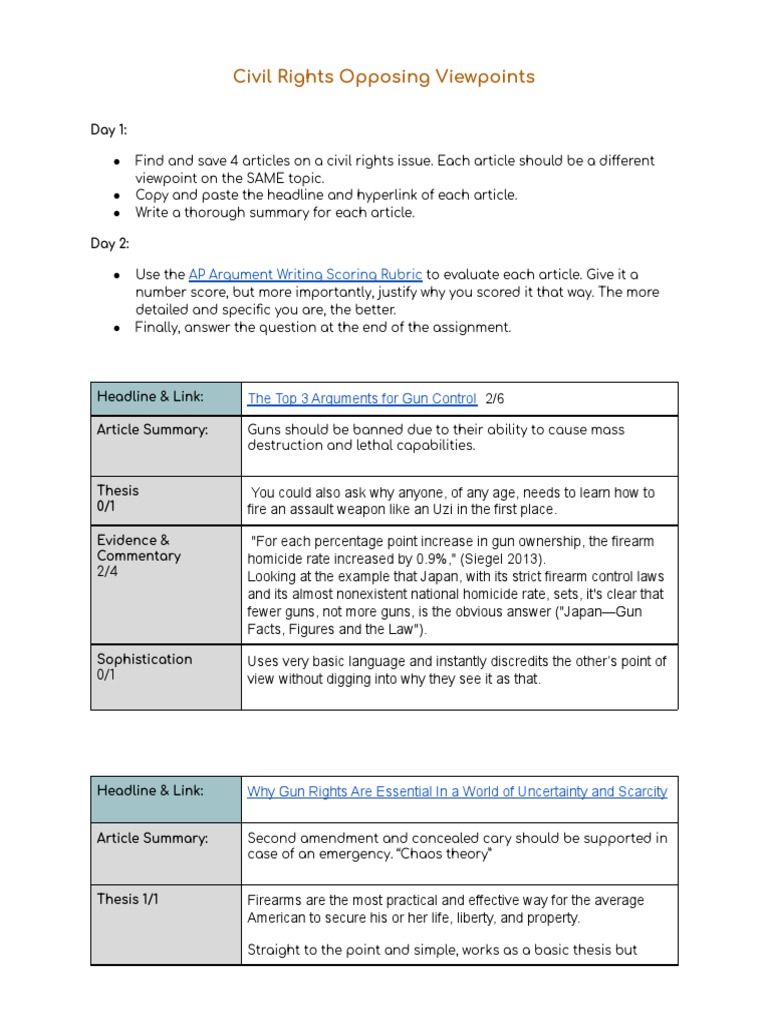 Civil Rights: Gun Control Perspectives | PDF | Gun Violence | Violence