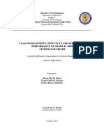 Class Homogeneity: Effects To The Behavioral Performance of Grade 12 Abm Students of Mnchs