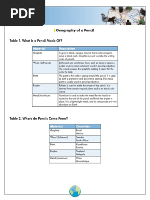 Geography Pencil Handout