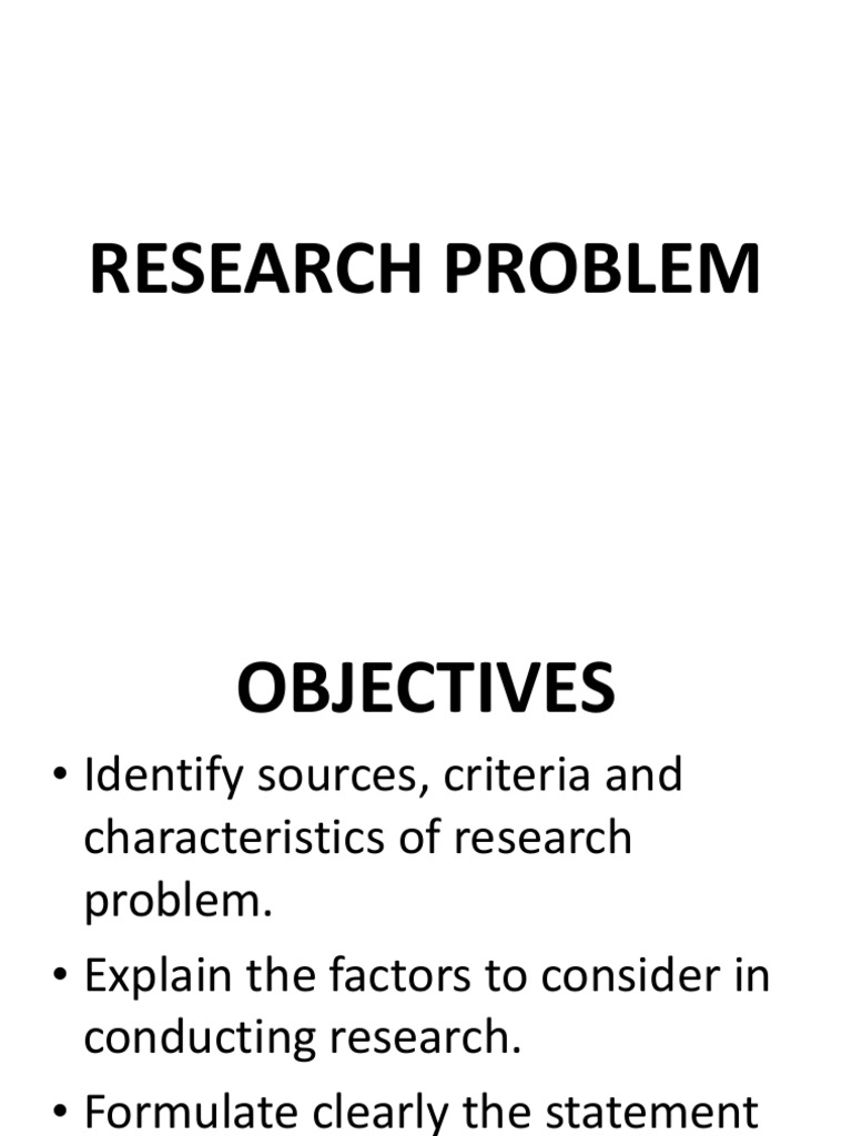 how to identify research problem pdf