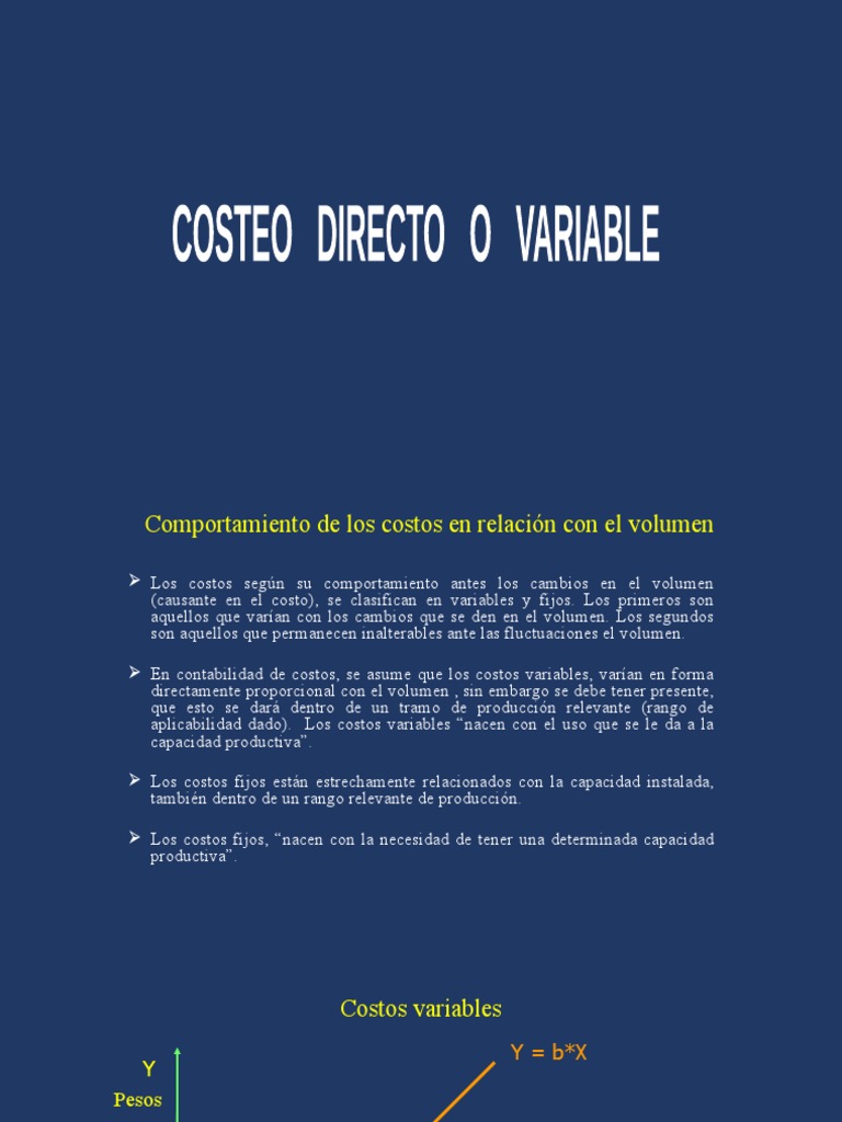 Costeo Directo o Variable | PDF | Costo | Inventario