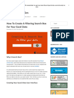 How To Create A Filtering Search Box For Your Excel Data