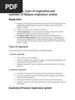 Respiration, Types of Respiration and Anatomy of Human Respiratory System