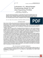 On The Development of A Mixed-Integer Linear Programming Model For The Flowshop Sequencing Problem