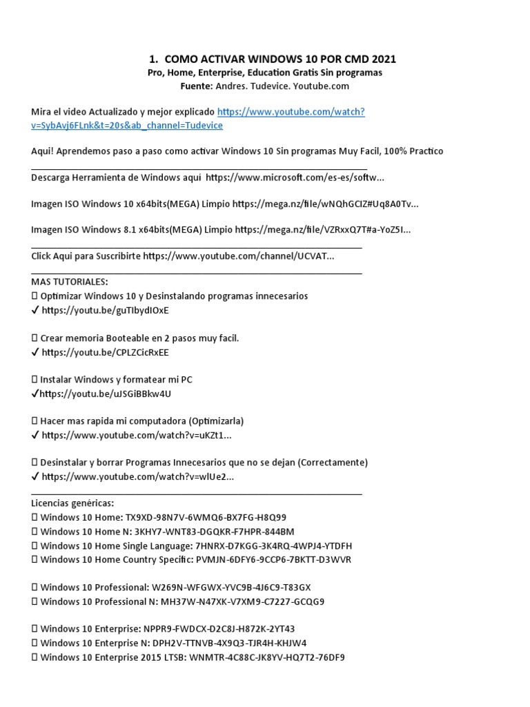 Activar Windows 10 por CMD 2021 | PDF | Windows 10 | Microsoft Windows