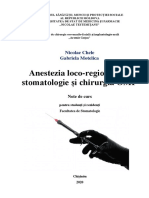 Anestezia Loco-regională În Stomatologie Și Chirurgia OMF