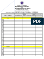 DISTRIBUTION AND RETRIEVAL OF MODULE SCHEDULE Template