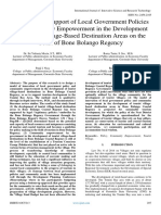 Innovation in Support of Local Government Policies and Community Empowerment in The Development of Tourist Village-Based Destination Areas On The Coast of Bone Bolango Regency