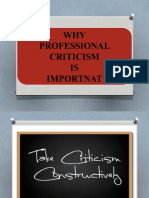 WHY Professional Criticism IS Importnat