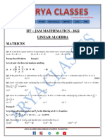 Iit - Jam Mathematics - 2022 Linear Algebra Matrices Assignment - 3