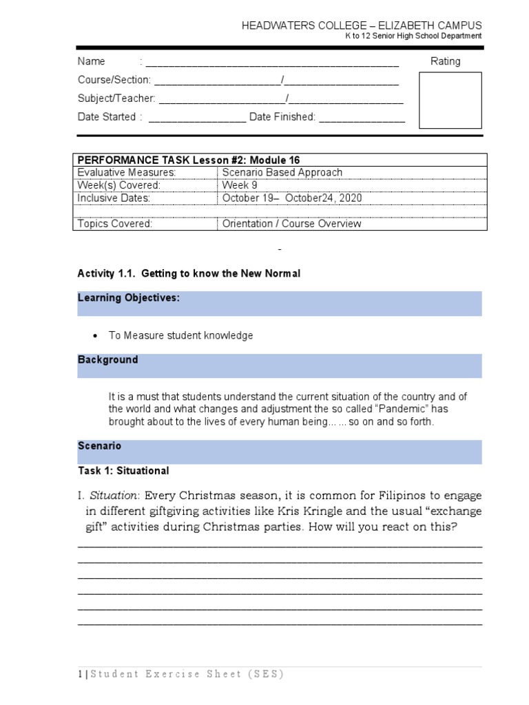Performance Task: Evaluative Measures in Education | PDF ...