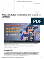 Acceso Limitado A Herramientas Anti-Censura en Venezuela